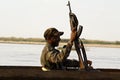 African soldier during operation