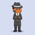 African spy man with standing pose