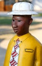 African statue of a man with the White Cap and the very elegant Royalty Free Stock Photo