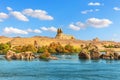 African stones in the Nile on the way to the Great Sphinx, Aswan, Egypt Royalty Free Stock Photo