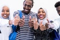 African students group showing ok thumbs up Royalty Free Stock Photo