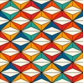 African style seamless surface pattern with abstract figures. Bright ethnic print. Geometric ornamental background