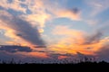 African sunset with dramatic clouds on sky Royalty Free Stock Photo