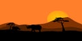 African sunset illustration Royalty Free Stock Photo