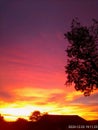 African Sunset wilderness, barn, beautiful, evening, sky, clouds Royalty Free Stock Photo