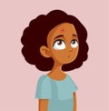 African Teen Girl Having a Pimple Vector Illustration