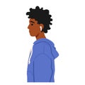 African Teenage Male Character Standing In Profile, Exudes Youthful Confidence With A Strong, Defined Silhouette