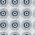 African textile. Vector seamless pattern with point circles.