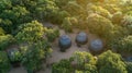 African Thatch Huts in the Bush Zulu Culture Royalty Free Stock Photo