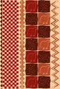 African traditional wall hangings, ethnic pattern, print fabric textile, tribal handmade geometric motifs. Zimbabwe crafts vector Royalty Free Stock Photo