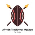 African Traditional Weapon Flat Icon
