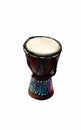 African traditional wooden drums on white backgruond Royalty Free Stock Photo