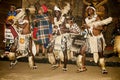 African tribal dance in traditional handmade costumes. Royalty Free Stock Photo