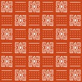 African tribal decoration in white and orange