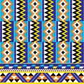 African tribal design Kente nwentoma textiles style vector seamless pattern, retro design with geometric shapes inspired by Ghana Royalty Free Stock Photo