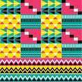 African tribal fabrics inspired design, Kente nwentoma textiles style vector seamless pattern, repetitive geometric pattern inspir Royalty Free Stock Photo