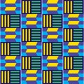 African tribal Kente vector seamless textile pattern, geometric design inspired by textiles from Africa Royalty Free Stock Photo