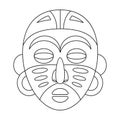 African tribal mask.African safari single icon in outline style vector symbol stock illustration web. Royalty Free Stock Photo