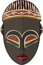African Tribal Mask Freehand Illustration