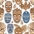 African Tribal Masks Pattern Design Royalty Free Stock Photo