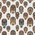 African Tribal Masks Pattern Design Royalty Free Stock Photo