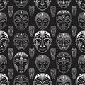 African Tribal Masks Pattern Design Royalty Free Stock Photo