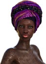 African Tribal Woman Portrait, Isolated Royalty Free Stock Photo