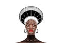 African Tribe Clothes Female Zulu, portrait of cute south african woman. Typical clothing for married women, young girl of Bantu Royalty Free Stock Photo