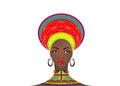 African Tribe Clothes Female Zulu, portrait of cute south african woman. Typical clothing for married women, young girl of Bantu Royalty Free Stock Photo