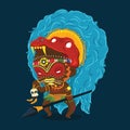 African Tribe Shaman Cartoon Character