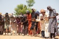 African tribes, Nigeria, Borno State, Maiduguri city. Fulani tribe member traditionally dressed in colorful clothing