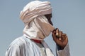 African tribes, Nigeria, Borno State, Maiduguri city. Fulani tribe traditionally dressed in colorful clothing