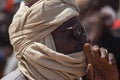 African tribes, Nigeria, Borno State, Maiduguri city. Fulani tribe traditionally dressed in colorful clothing