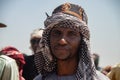 African tribes, Nigeria, Borno State, Maiduguri city. Fulani tribe traditionally dressed in colorful clothing