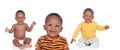 African triplets brothers playing Royalty Free Stock Photo