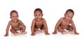 African triplets brothers playing Royalty Free Stock Photo