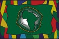 African Union Flag On Stained Glass Window Royalty Free Stock Photo