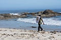 Art Vendor Walking On African Vacation Beach