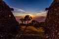 African view of sunrise in Ngorongoro Crater Royalty Free Stock Photo