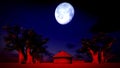 African village at night Royalty Free Stock Photo