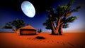 African village at night Royalty Free Stock Photo