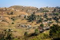 African village, rural houses apartheid South Africa, bantustan KwaZulu Natal near Durban. Royalty Free Stock Photo