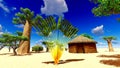 African village with traditional huts Royalty Free Stock Photo