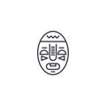 African vodoo mask linear icon concept. African vodoo mask line vector sign, symbol, illustration.