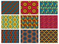 African wax pattern. Abstract floral seamless ornament, vintage decorative african textile vector background Royalty Free Stock Photo