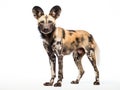 African wild dog isolated on white background Royalty Free Stock Photo