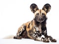 African wild dog isolated on white background Royalty Free Stock Photo