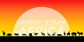 African Wildlife Background. Nature Background. African savanna landscape. safari card. vector. Royalty Free Stock Photo