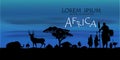 African Wildlife Background. vector of africa wildlife card. Royalty Free Stock Photo