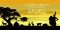 African Wildlife Background. vector of africa wildlife card. Royalty Free Stock Photo